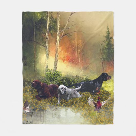 Setter-Familie Fleecedecke (Vorderseite)