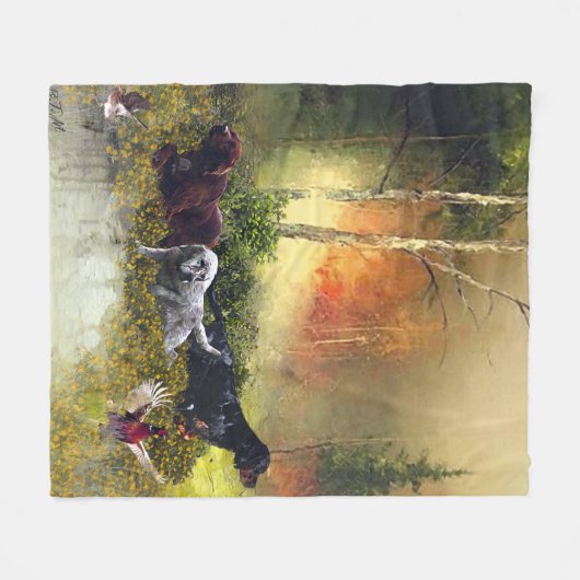 Setter-Familie Fleecedecke (Vorderseite (Horizontal))