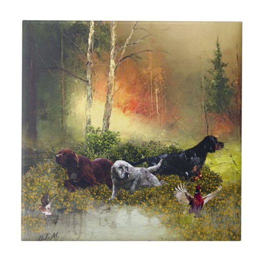 Setter-Familie Fliese (Vorderseite)