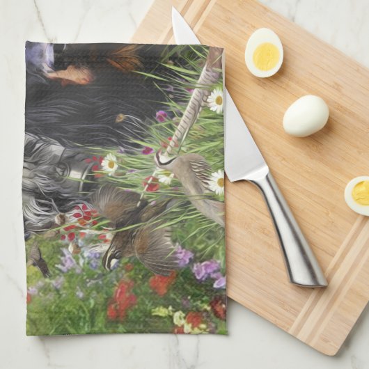 Setter-Familie Geschirrtuch (Viertel Falte)