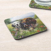 Setter-Familie Getränkeuntersetzer (Linke Seite)