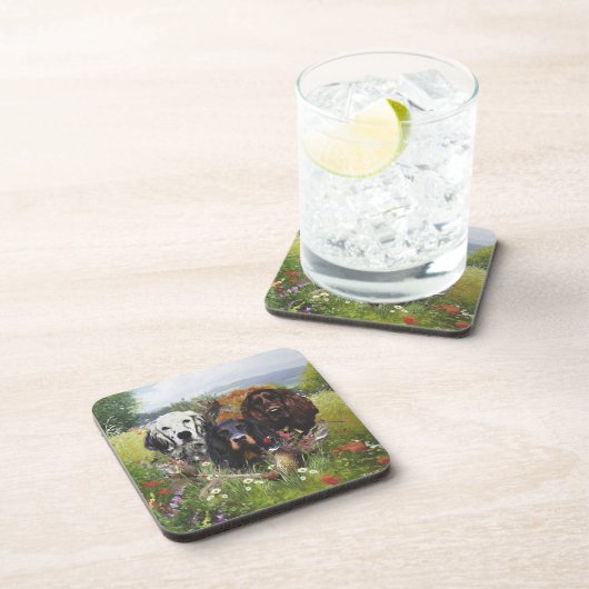 Setter-Familie Getränkeuntersetzer (Rechte Seite)