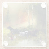 Setter-Familie Glasuntersetzer (Rückseite)