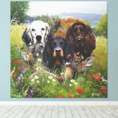 Setter-Familie Leinwanddruck (Insitu (Holzboden))