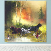 Setter-Familie Leinwanddruck (Insitu (Holzboden))