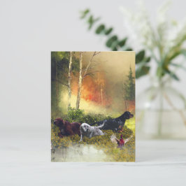 Setter-Familie Postkarte