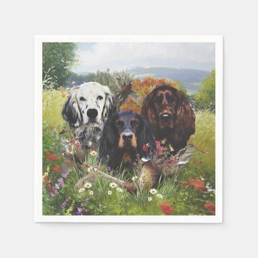 Setter-Familie Serviette (Vorderseite)