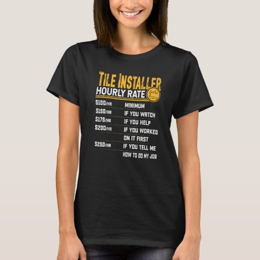 Setter für den Tile Installer Stundensatz T-Shirt (Vorderseite)