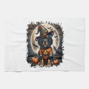 Setter-Hund Halloween-Quadrat Geschirrtuch
