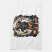 Setter-Hund Halloween-Quadrat Geschirrtuch (Vertikal)