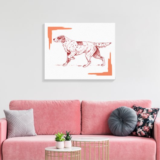 Setter Hund Leinwanddruck (Insitu (Wohnzimmer))