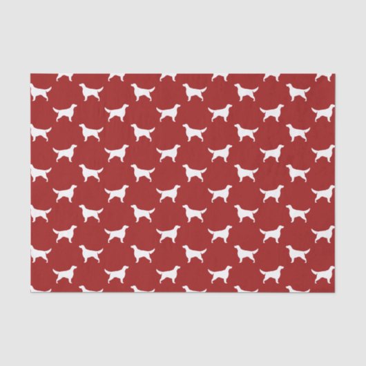 Setter-Silhouette-Muster-Rot Seidenpapier (Vorderseite)