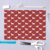Setter-Silhouette-Muster-Rot Seidenpapier (Handwerk)