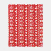 Setter-Silhouette-Weihnachtsmuster-Rot Fleecedecke (Vorderseite)