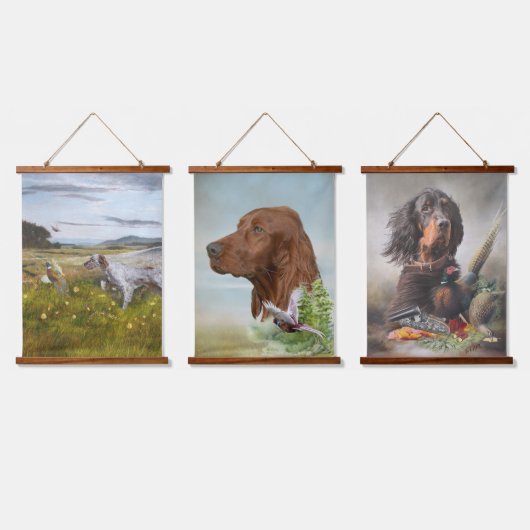 Setters Art Hanging Tapestry Wandteppich Mit Holzrahmen (Dreifach)