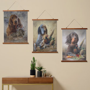 Setters Art Wandteppich Mit Holzrahmen