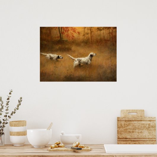 Setters in a Field by Percival Leonard Rosseau Poster (Küche)