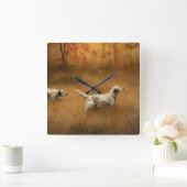 Setters in a Field by Percival Leonard Rosseau Quadratische Wanduhr (Zuhause)