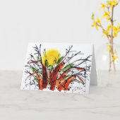 Settin im th Baobab-Baum Notecard Karte (Gelbe Blume)