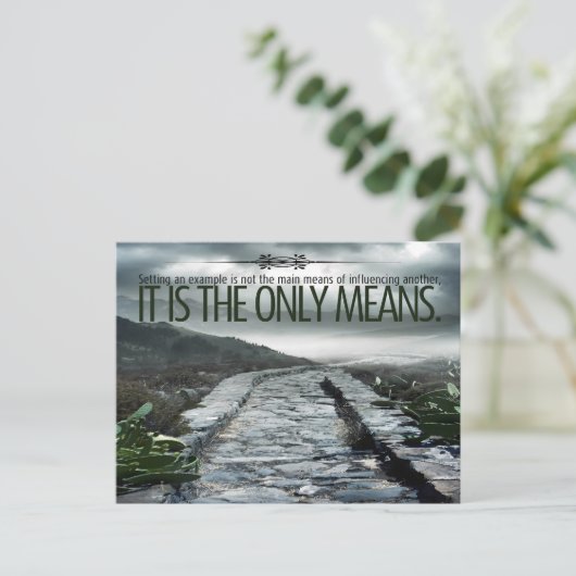 "Setting a example" Inspiration Zitat Postkarte (Stehend Vorderseite)