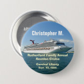 Setting Sail Family Group Cruise Name Badge CLF1 Button (Vorne & Hinten)
