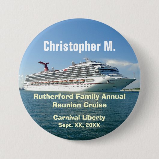 Setting Sail Family Group Cruise Name Badge CLF1 Button (Vorderseite)