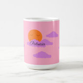 Setting Sun with Clouds: Carnation Pink Kaffeetasse (Mittel)