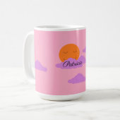 Setting Sun with Clouds: Carnation Pink  Kaffeetasse (Vorderseite Links)