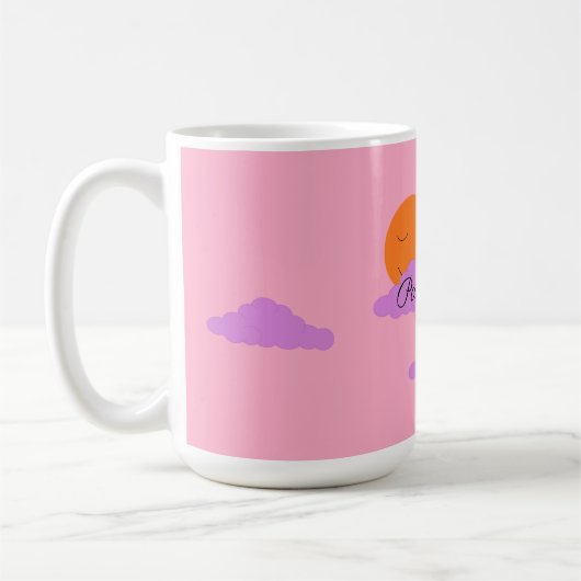 Setting Sun with Clouds: Carnation Pink Kaffeetasse (Links)