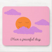 Setting Sun with Clouds: Carnation Pink Mousepad (Vorne)