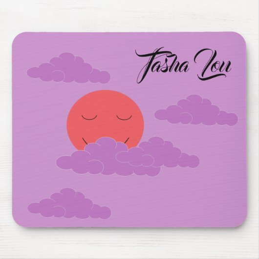 Setting Sun with Purple Clouds: Lavender Mousepad (Vorne)