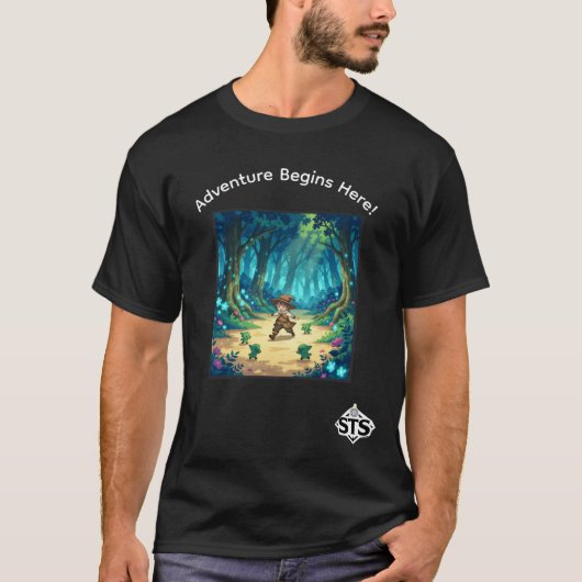 Setting the Stage Adventure Begins Here TShirt (Vorderseite)