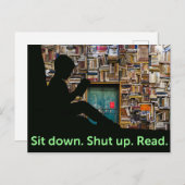 Setz dich! Halt den Mund! Lesen. Original digitale Postkarte (Vorne/Hinten)