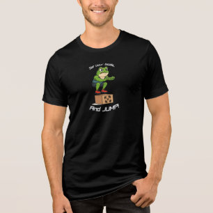 Setze deine Ziele und springe - Männlicher Frosch Tri-Blend Shirt