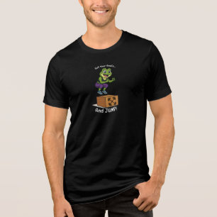 Setze deine Ziele und springe – Weibliches Frosch- Tri-Blend Shirt