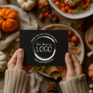 Setze mein Logo auf ein Schwarz Dankeskarte