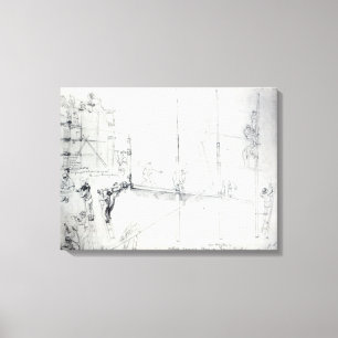 Setzen herauf Baugerüst außerhalb Craig Hauses Leinwanddruck