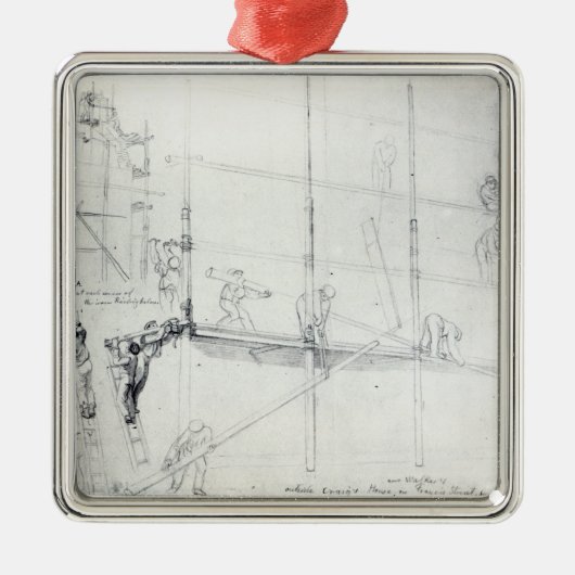 Setzen herauf Baugerüst außerhalb Craig Hauses Silbernes Ornament (Vorne)