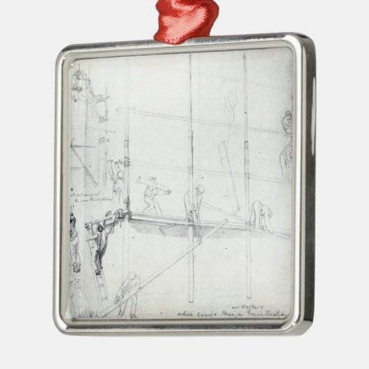 Setzen herauf Baugerüst außerhalb Craig Hauses Silbernes Ornament (Links)