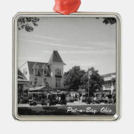Setzen-n-Bucht, Ohio-Dorf-Foto-Verzierung Silbernes Ornament