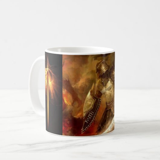 Setzen Sie an die Rüstung der Gott-Krieger-Tasse Kaffeetasse (Vorderseite Links)