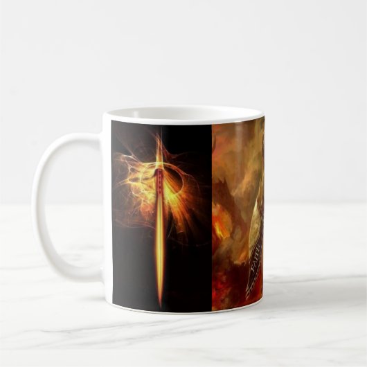 Setzen Sie an die Rüstung der Gott-Krieger-Tasse Kaffeetasse (Links)