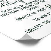 Setzen Sie auf Eukalyptus-Brautparty-Spielzeichen Poster (Ecke)