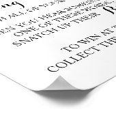 Setzen Sie den Ring auf das Brautparty-Game-Zeiche Poster (Ecke)