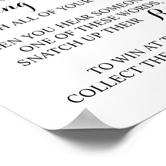 Setzen Sie den Ring auf das Brautparty-Game-Zeiche Poster (Ecke)