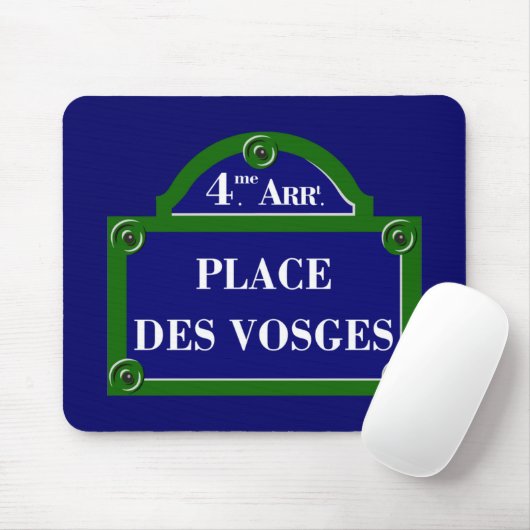 Setzen Sie DES Vosges, Paris-Straßenschild Mousepad (Mit Mouse)