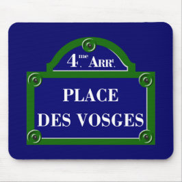 Setzen Sie DES Vosges, Paris-Straßenschild Mousepad