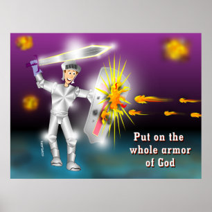 Setzen Sie die ganze Rüstung Gottes an Poster