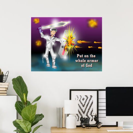 Setzen Sie die ganze Rüstung Gottes an Poster (Heimbüro)