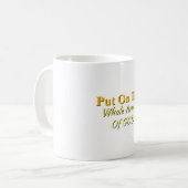 Setzen Sie die ganze Rüstung Gottes Weiß an Kaffeetasse (Vorderseite Links)